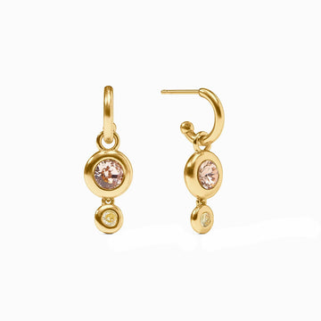Rainbow Duo Hoop & Charm Earring-Julie Vos-Swag Designer Jewelry