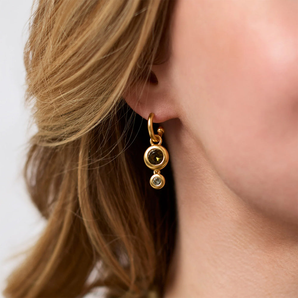Rainbow Duo Hoop & Charm Earring-Julie Vos-Swag Designer Jewelry