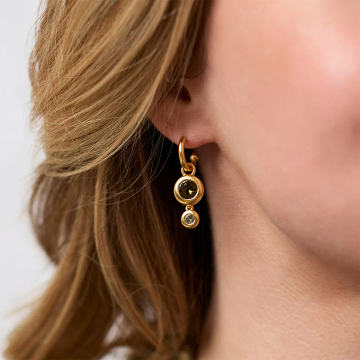 Rainbow Duo Hoop & Charm Earring-Julie Vos-Swag Designer Jewelry