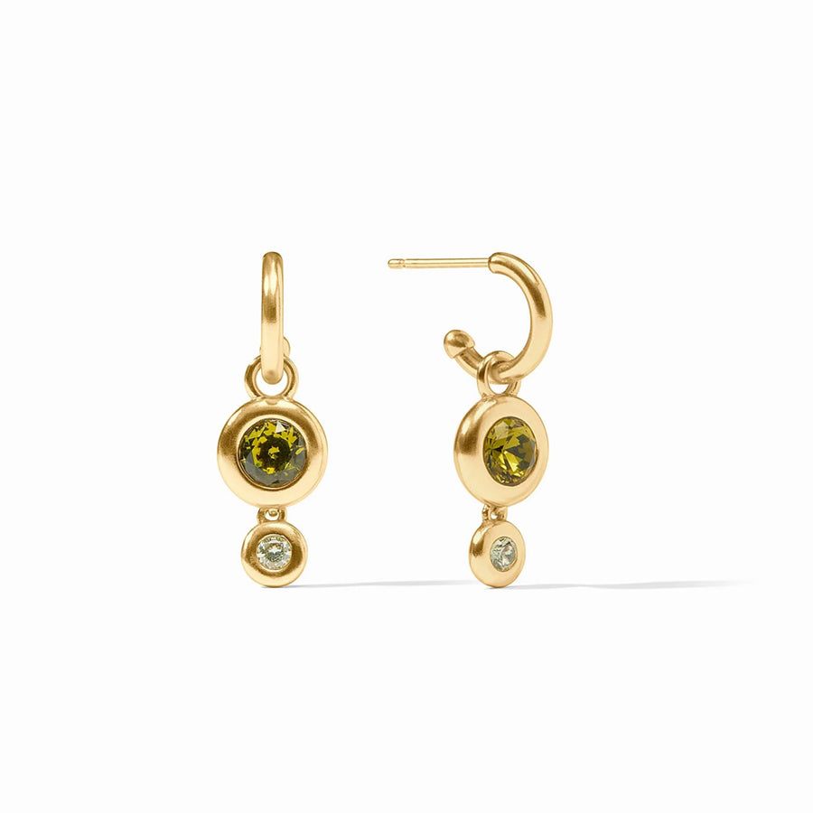 Rainbow Duo Hoop & Charm Earring-Julie Vos-Swag Designer Jewelry