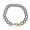 Rhodium Link Necklace with Gold Toggle Clasp-Evelyn Knight-Swag Designer Jewelry