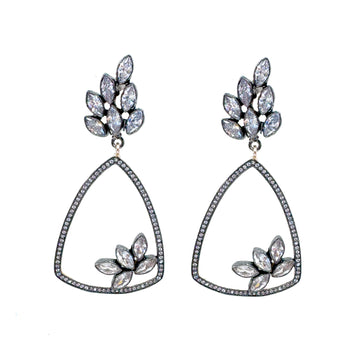 Rhodium and Crystal Dangles-Atelier Mon-Swag Designer Jewelry