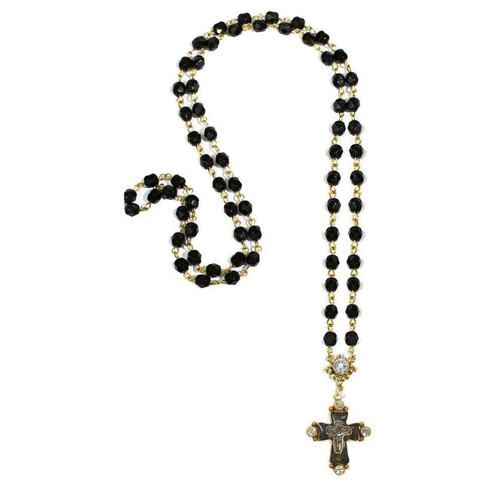 Rosary in Jet-Virgins Saints and Angels-Swag Designer Jewelry