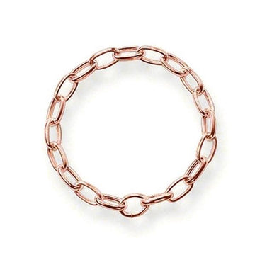 Rose Gold Oval Link Charm Bracelet-Thomas Sabo-Swag Designer Jewelry