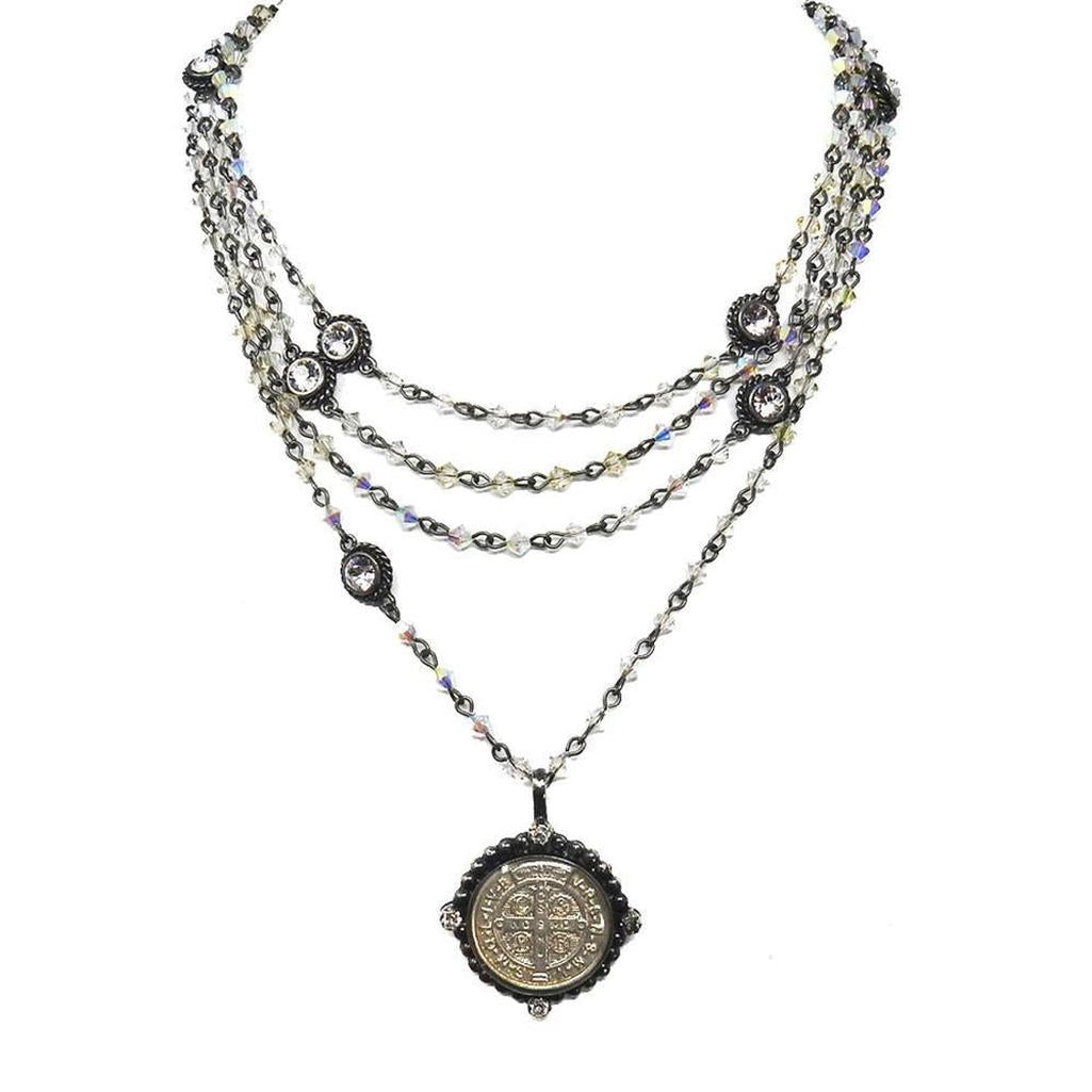 San Benito Bicone Magdalena in Rhodium-Virgins Saints and Angels-Swag Designer Jewelry