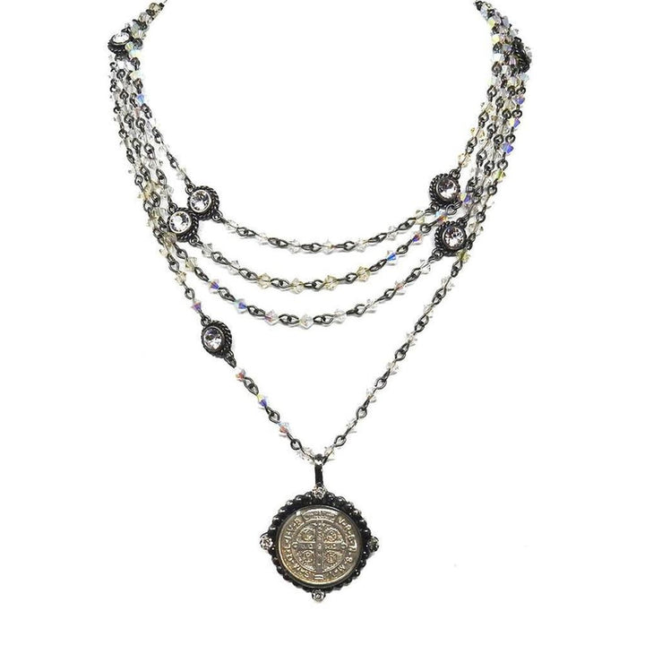 San Benito Bicone Magdalena in Rhodium-Virgins Saints and Angels-Swag Designer Jewelry