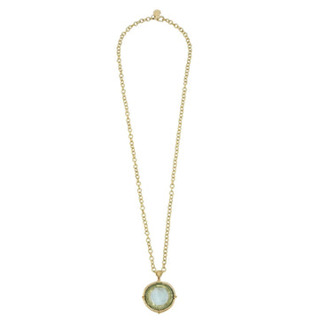 Long Venetian Glass Coin Intaglio Necklace