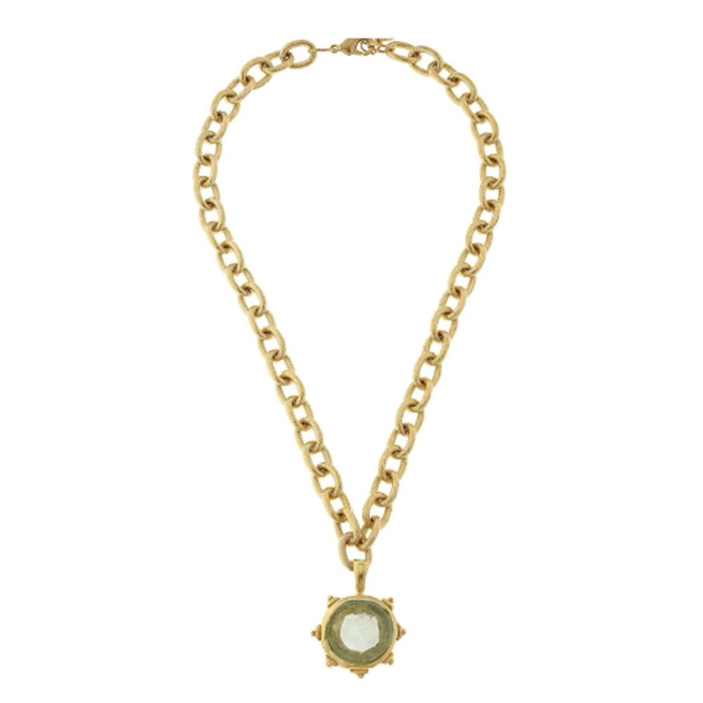 Venetian Glass Coin Intaglio Necklace