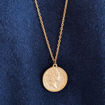 Queen Elizabeth Coin Long Necklace
