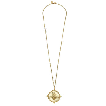 Queen Bee Coin Long Necklace