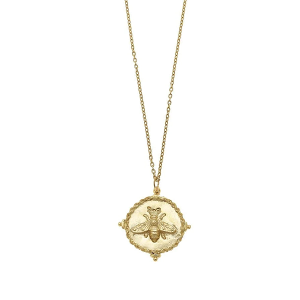 Queen Bee Coin Long Necklace