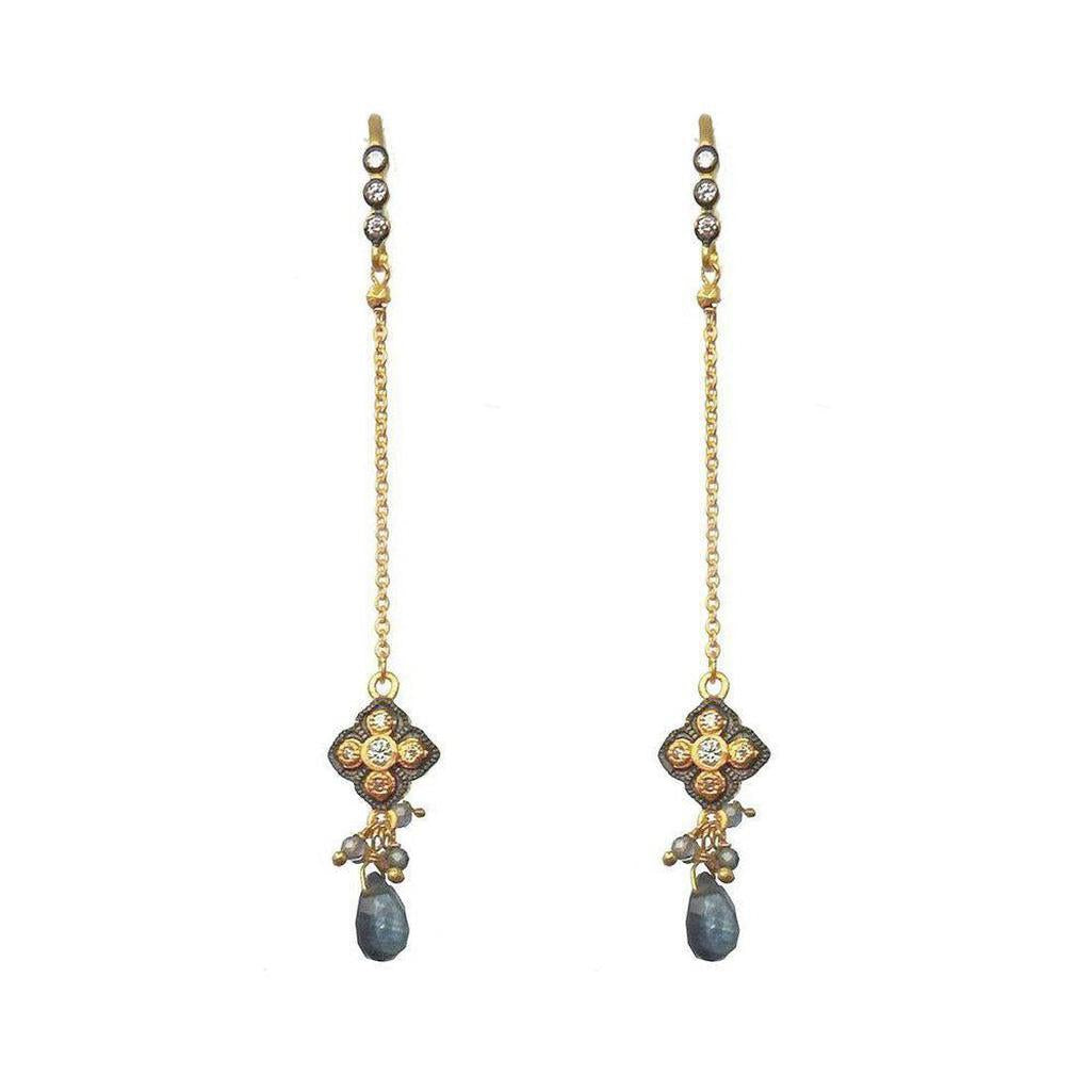 Semi Precious Gemstones Dangle Earrings-Bijou Amani-Swag Designer Jewelry