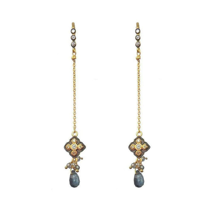 Semi Precious Gemstones Dangle Earrings-Bijou Amani-Swag Designer Jewelry