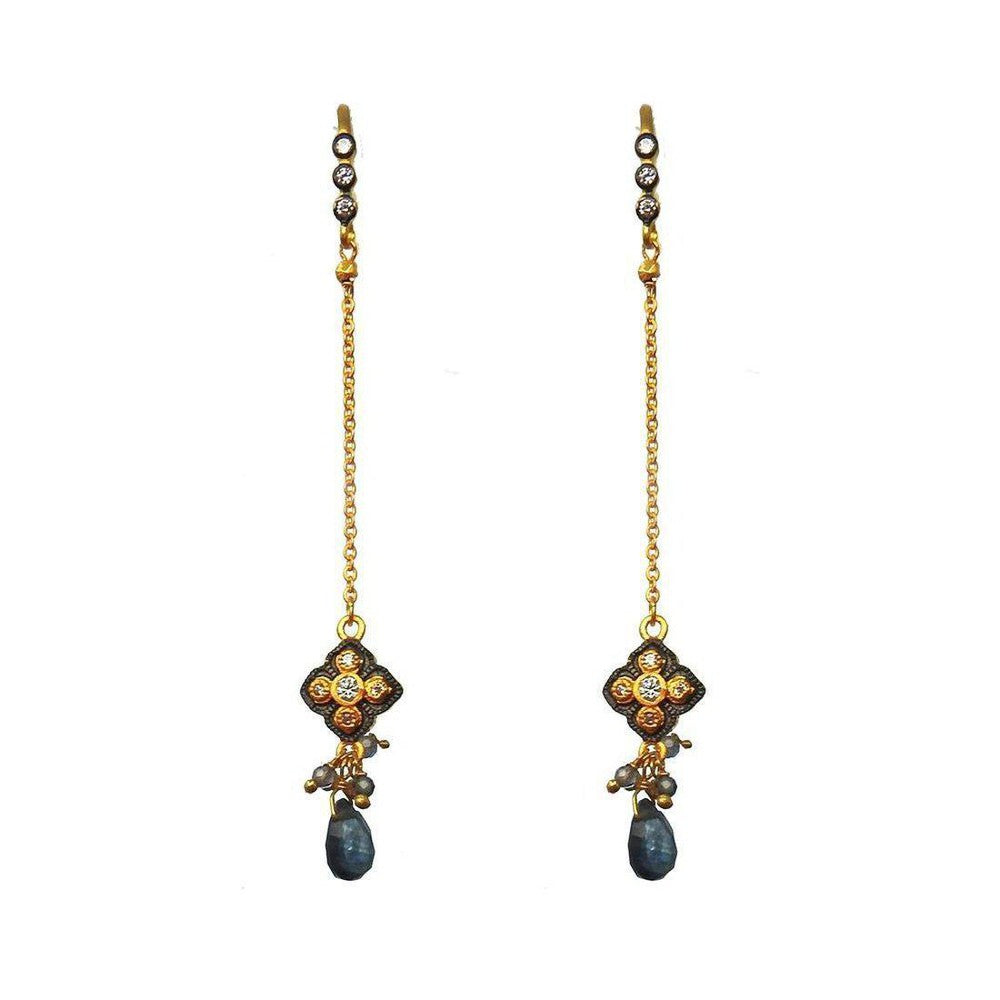 Semi Precious Gemstones Dangle Earrings-Swag Designer Jewelry-Swag Designer Jewelry