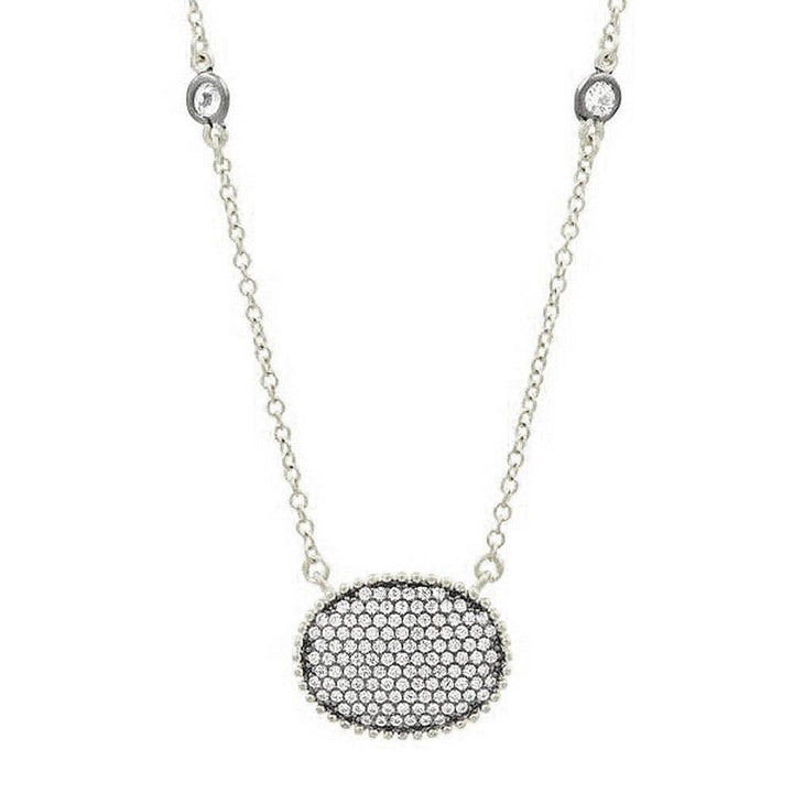 Signature Pave Oval Disc Pendant-Freida Rothman-Swag Designer Jewelry
