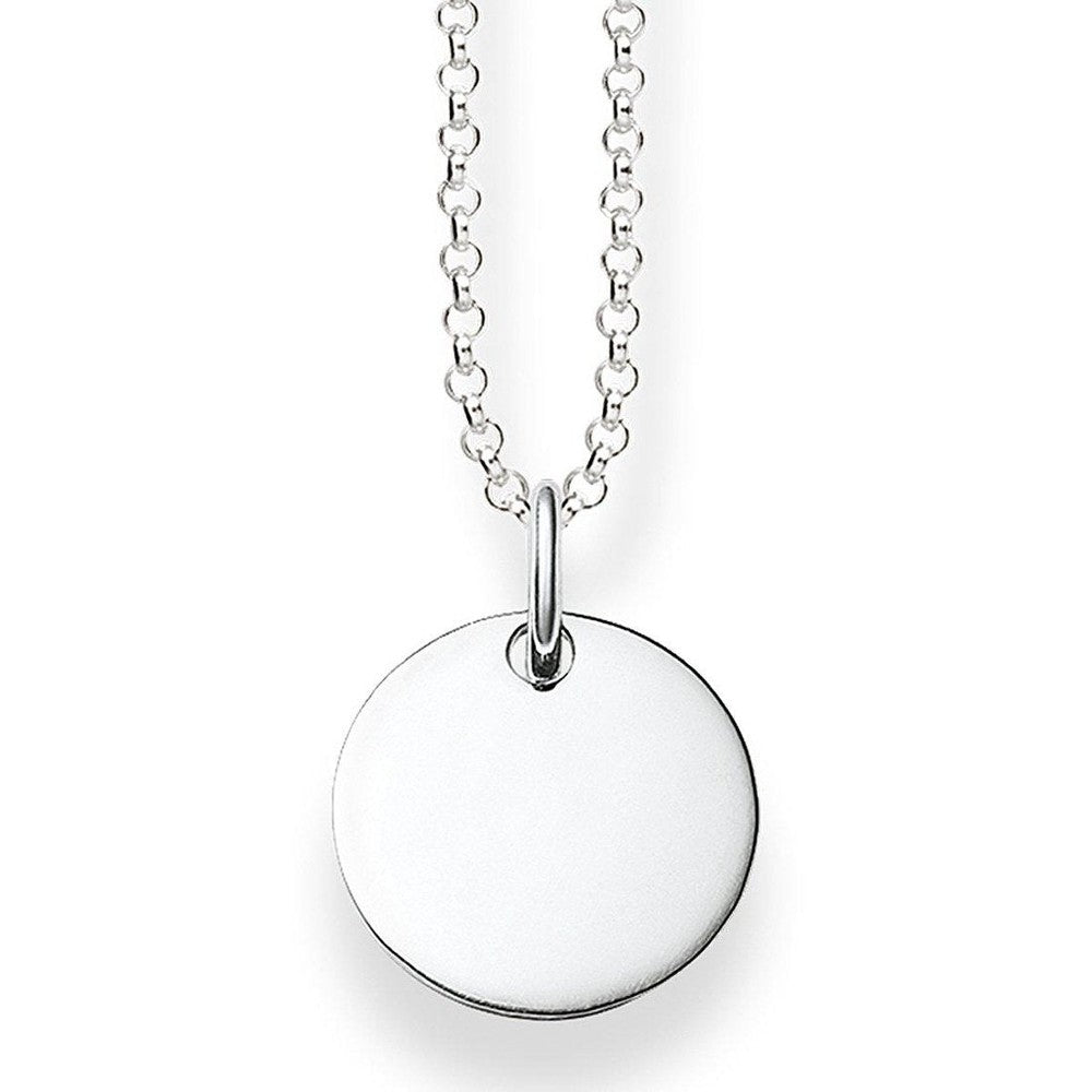 Silver Engravable Disc Necklace-Thomas Sabo-Swag Designer Jewelry