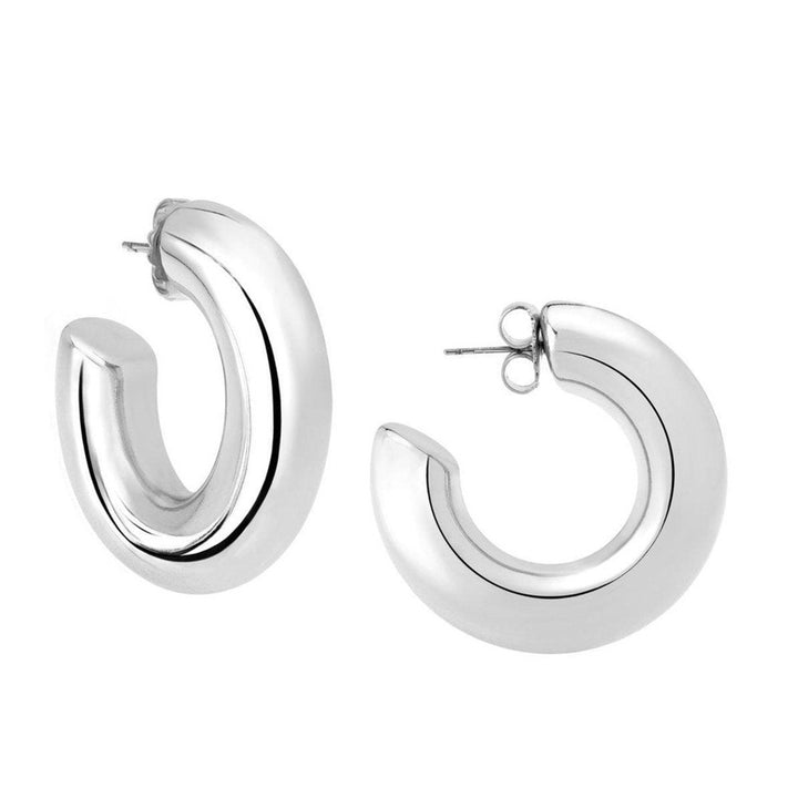 Silver Medium Hoop Earrings-Janis Savitt-Swag Designer Jewelry