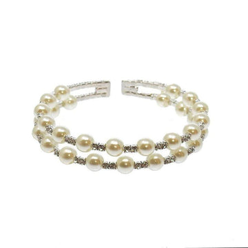 Silver Peral Crystal Cuff-Swag Designer Jewelry-Swag Designer Jewelry