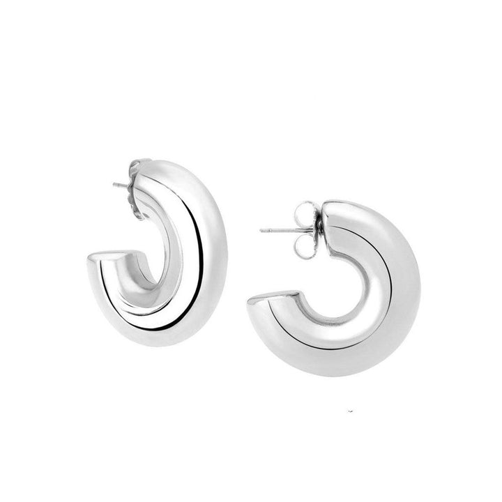 Silver Small Hoop Earrings-Janis Savitt-Swag Designer Jewelry