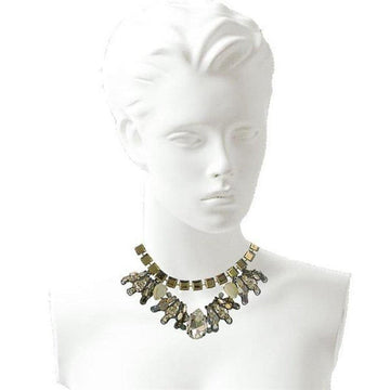 Silver and Black Diamond Crystal Necklace-Tataborello-Swag Designer Jewelry
