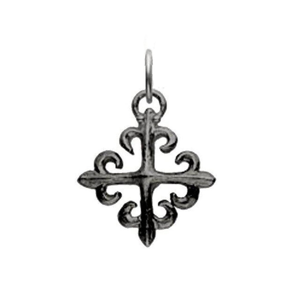 Small Sterling Silver Fleur de Lis Cross-Erica Molinari-Swag Designer Jewelry