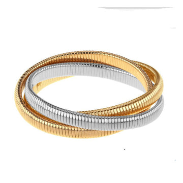 Small Triple Cobra Bracelet in Gold and Rhodium-Janis Savitt-Swag Designer Jewelry
