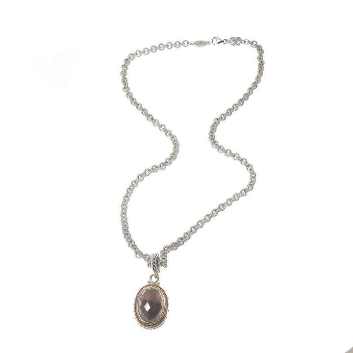 Smokey Topaz Pendant on Link Chain-Gabriel & Co-Swag Designer Jewelry