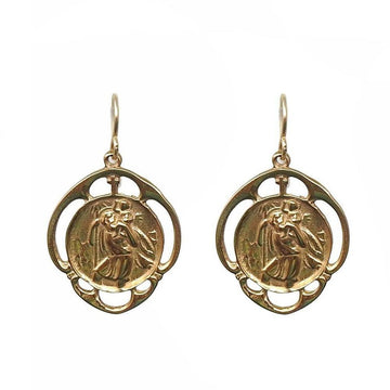 St Christopher Medal Earrings-Andrea Barnett-Swag Designer Jewelry