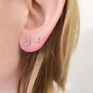 Star Pave Diamond Stud Earrings-Liven Co-Swag Designer Jewelry