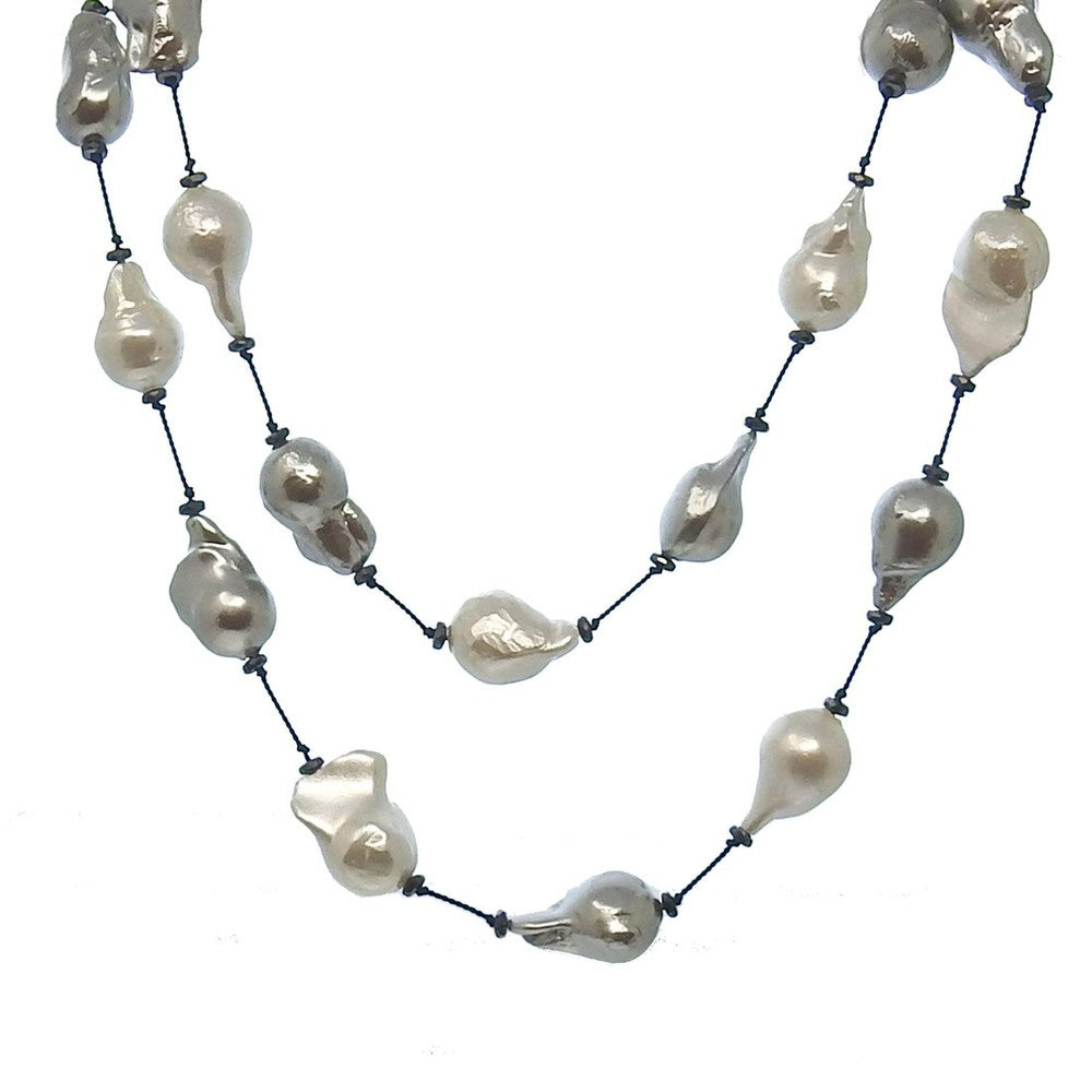 Stationed Baroque Pearl Necklace-Modital Bijoux-Swag Designer Jewelry