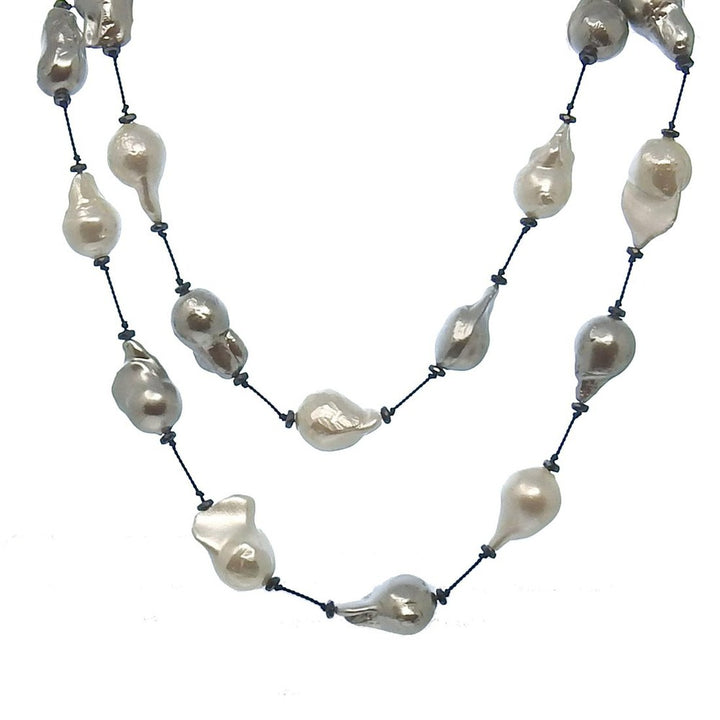 Stationed Baroque Pearl Necklace-Modital Bijoux-Swag Designer Jewelry