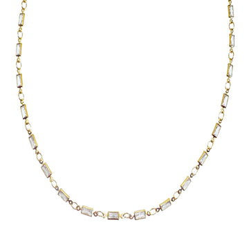 Stationed Chain Necklace with Crystals-La Vie Parisienne-Swag Designer Jewelry
