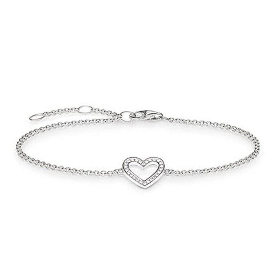 Sterling silver Bracelet with Heart-Thomas Sabo-Swag Designer Jewelry