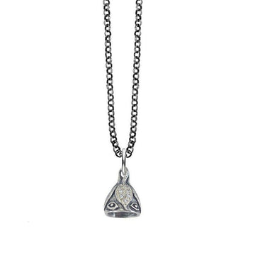 Sterling silver Evil Eye Lotus Bell Pendant-Erica Molinari-Swag Designer Jewelry