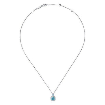 Swiss Blue Topaz Necklace-Gabriel & Co-Swag Designer Jewelry