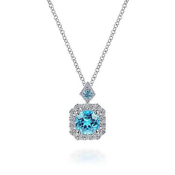 Swiss Blue Topaz Necklace-Gabriel & Co-Swag Designer Jewelry