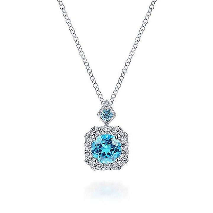 Swiss Blue Topaz Necklace-Gabriel & Co-Swag Designer Jewelry