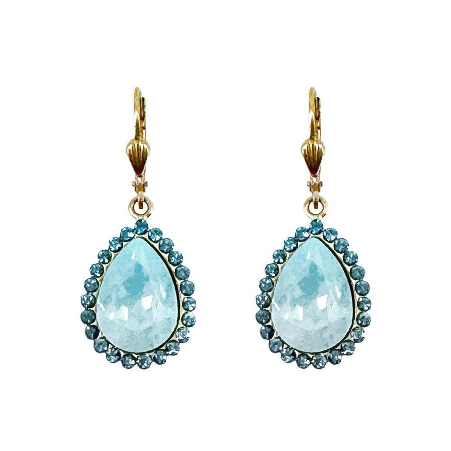 Teardrop Earrings in Blue Crystal-La Vie Parisienne-Swag Designer Jewelry