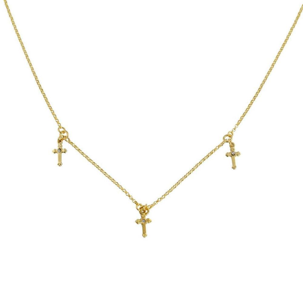 Triple Lovers Cross Choker-Virgins Saints and Angels-Swag Designer Jewelry