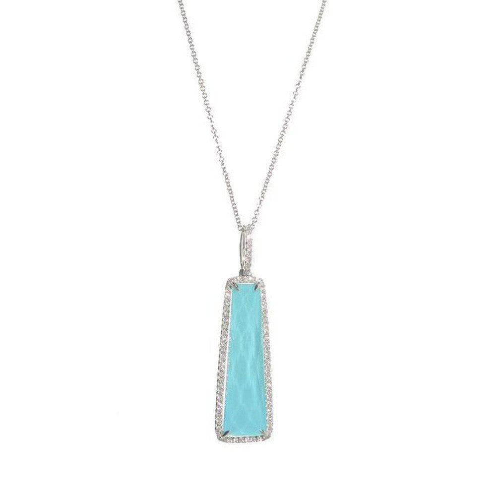 Turquoise and Diamond Necklace-Dove-Swag Designer Jewelry