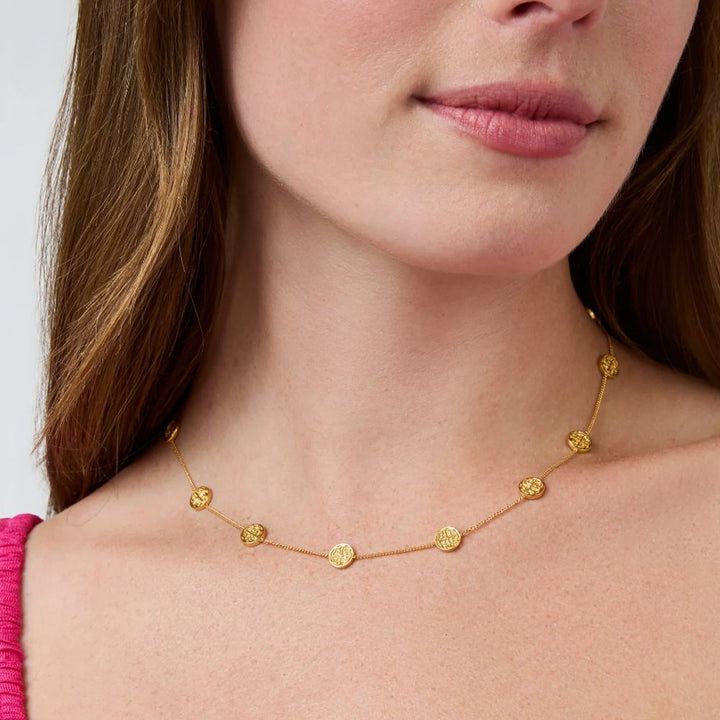 Valencia Coin Delicate Station Necklace-Julie Vos-Swag Designer Jewelry