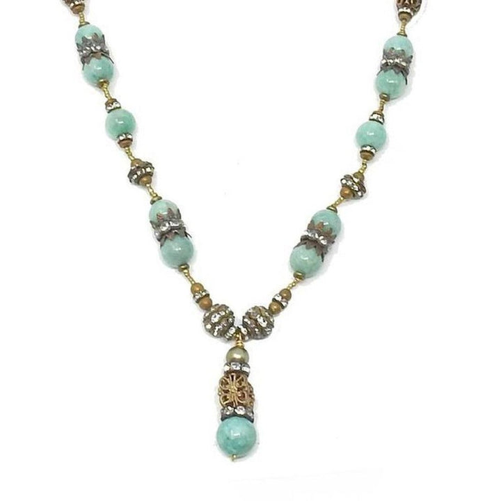 Vintage Beads and Turquoise-Andrea Barnett-Swag Designer Jewelry