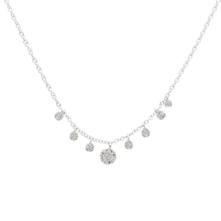 White Gold Disc Necklace-Meira T-Swag Designer Jewelry