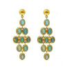 Ara 24k Gold Opal Statement Earrings:  Elegant chandelier design featuring multiple opal stones in 24k gold settings.
