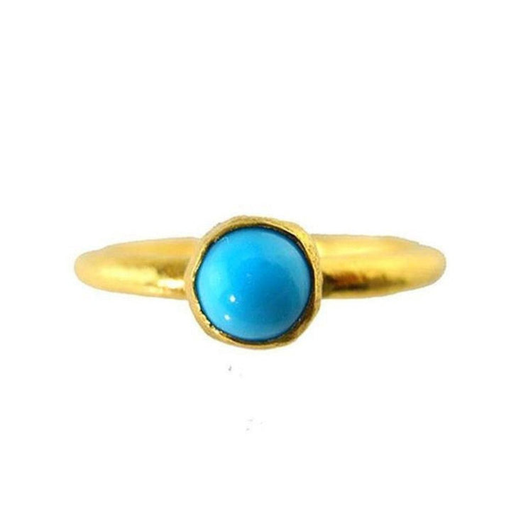 Ara 24k Gold Turquoise Stackable Ring 24k Gold-Ara 24k Gold-Swag Designer Jewelry