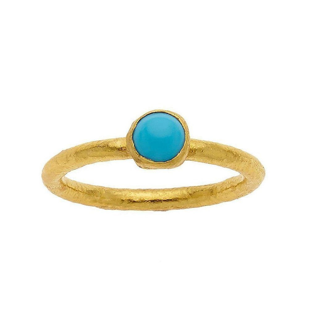 Ara 24k Gold Turquoise Stackable Ring 24k Gold-Ara 24k Gold-Swag Designer Jewelry