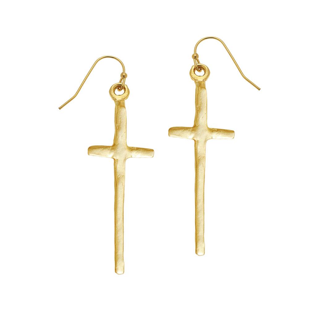 Cross Dangle Earrings-Susan Shaw-Swag Designer Jewelry