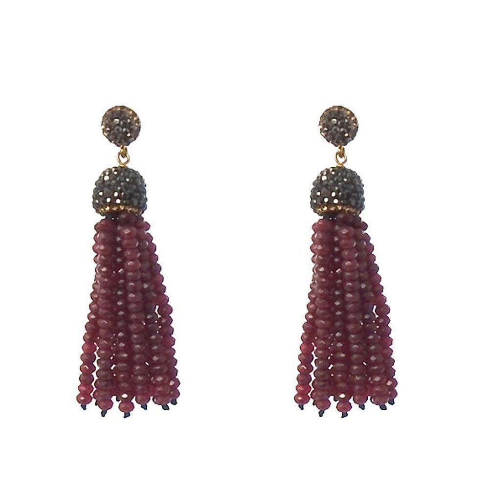 Crystal Tassel Earrings-Swag Designer Jewelry-Swag Designer Jewelry