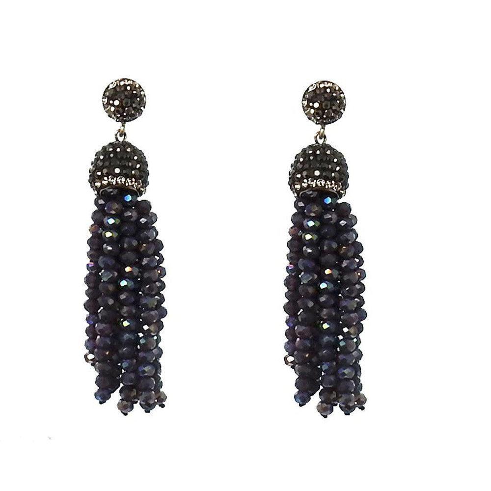 Crystal Tassel Earrings-Swag Designer Jewelry-Swag Designer Jewelry