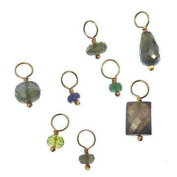 Gemstone Accents:  Assorted gemstone charms with gold wire accents; perfect for jewelry making.
